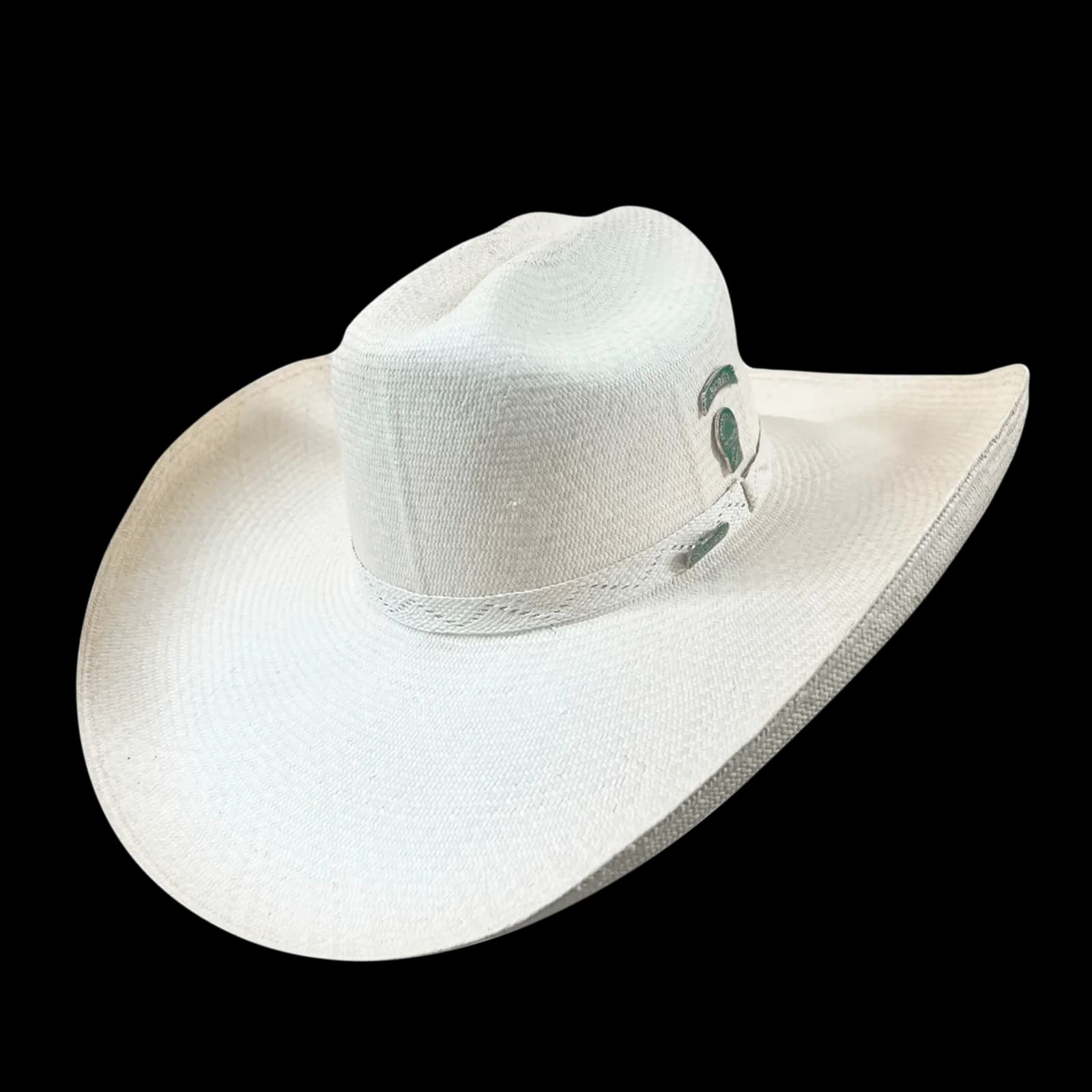 Sombrero blanco colombiano tejido a mano con fibra de iraca.